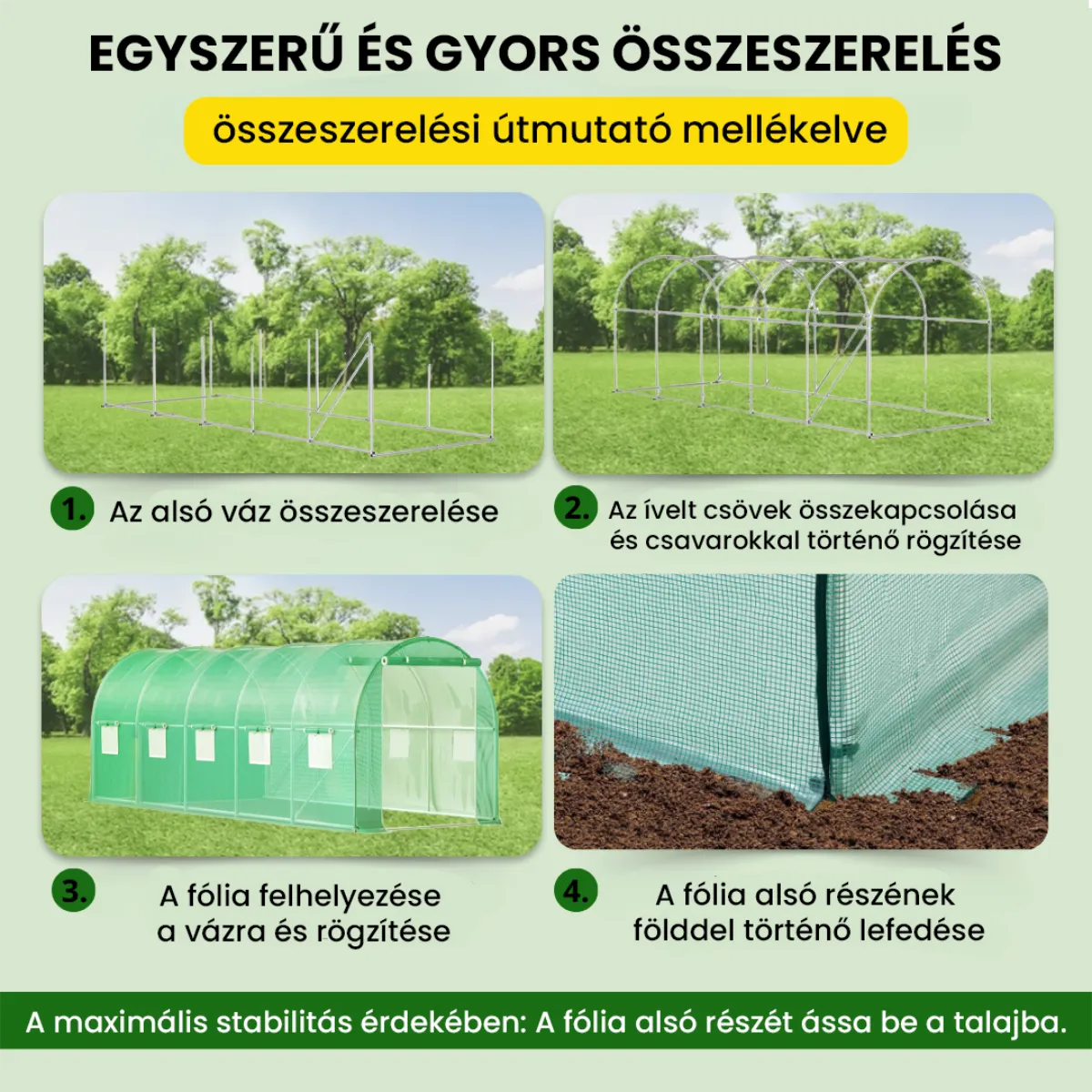 Fóliasátor 2.5×5×2 m
