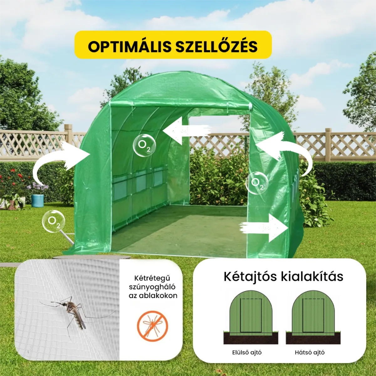 Fóliasátor 2×3×2 m