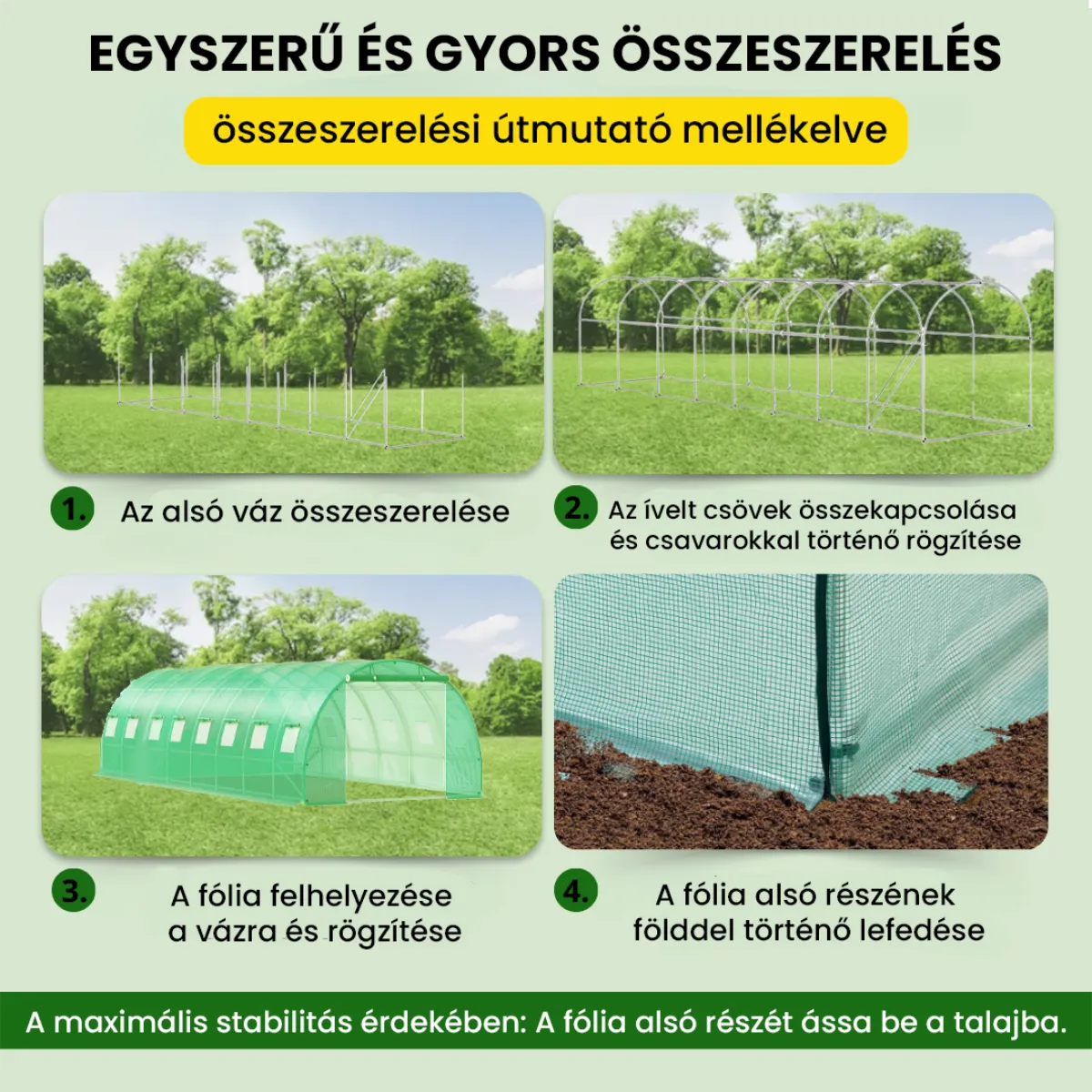 Fóliasátor 3×8×2 m