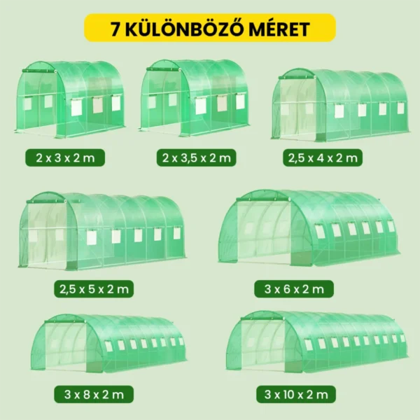 foliasator-1-hu Fóliasátor – stabil váz, dupla ajtó, UV védelem
