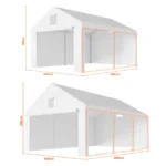 garazs-sator-4x6m-osszehasonlitas Garázs sátor – prémium 38 mm-es váz + 280 g/m² ponyva