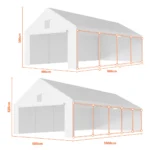 garazs-sator-5x10m-osszehasonlitas Garázs sátor – prémium 38 mm-es váz + 280 g/m² ponyva