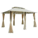 kerti-pavilon-4x3m-bezs-1 Kerti pavilon 4×3 m – bézs, vízálló és UV-álló