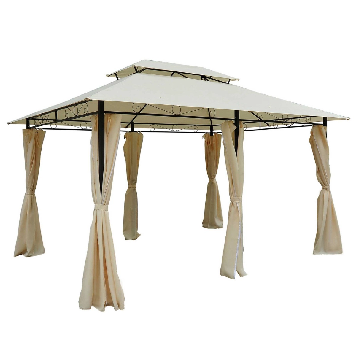kerti-pavilon-4x3m-bezs-1 Kerti pavilon 4×3 m – bézs, vízálló és UV-álló