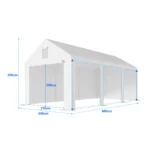 Garázssátor – prémium 38 mm-es váz + 280 g/m² ponyva