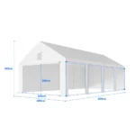 Garázssátor – prémium 38 mm-es váz + 280 g/m² ponyva