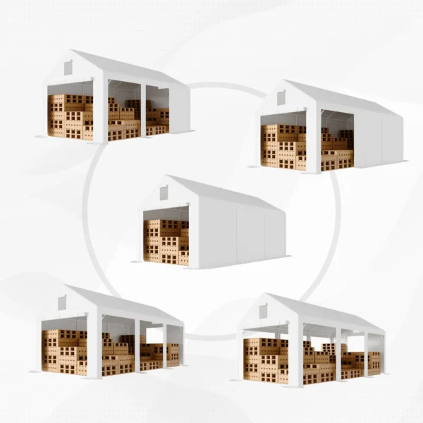 Garázssátor – prémium 38 mm-es váz + 280 g/m² ponyva