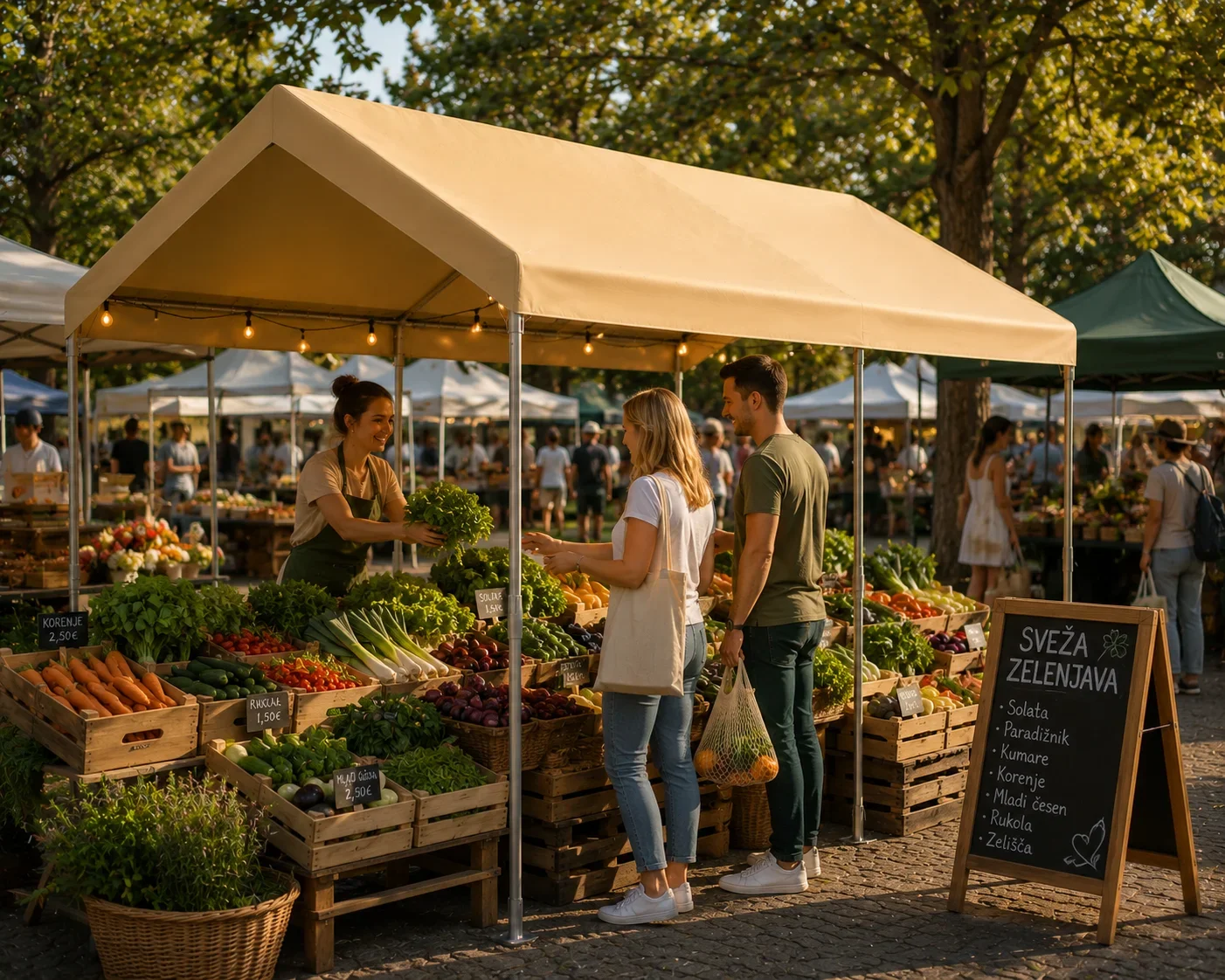 Kerti pavilon – 3 x 4 m-es napvédő cserélhető oldalfalakkal (bézs)
