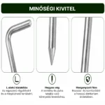 Fém rögzítő cövekek sátrakhoz és ponyvákhoz 30 cm – 10 db