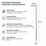 Fém rögzítő cövekek sátrakhoz és ponyvákhoz 30 cm – 10 db