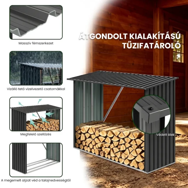 fem-tarolo-tuzifahoz-premium-7 Fém tároló tűzifához Premium 84 × 217 × 154 cm (1,9 m²)