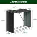 fem-tarolo-tuzifahoz-premium-8 Fém tároló tűzifához Premium 84 × 217 × 154 cm (1,9 m²)
