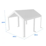 Pótponyva prémium garázs sátorhoz 3×4 m | 280 g/m² PE